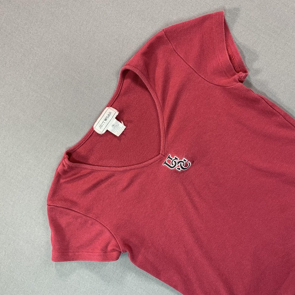 USC‎ Trojans Shirt Womens Medium Red NCAA Football Jett Wear V Neck Graphic